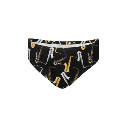 Saxophone Pattern Print Design 01 Men's Swimming Briefs