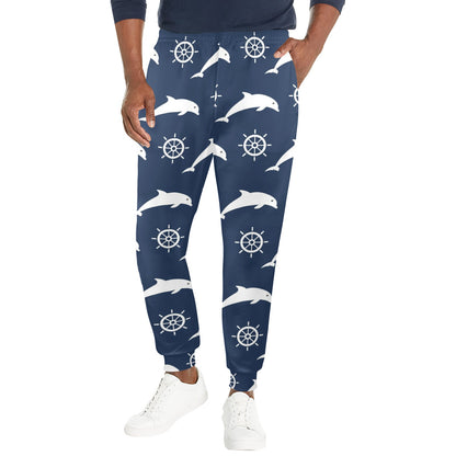 dolphin Design Print Pattern JJ0125 Men's Casual Track Pants