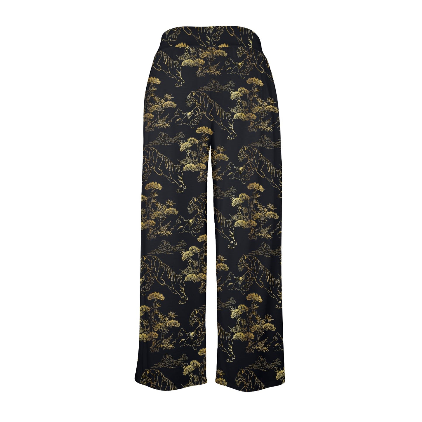 Tiger Japan Style Print Design LKS305 Women's Wide Leg Lounge Pants