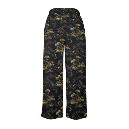 Tiger Japan Style Print Design LKS305 Women's Wide Leg Lounge Pants