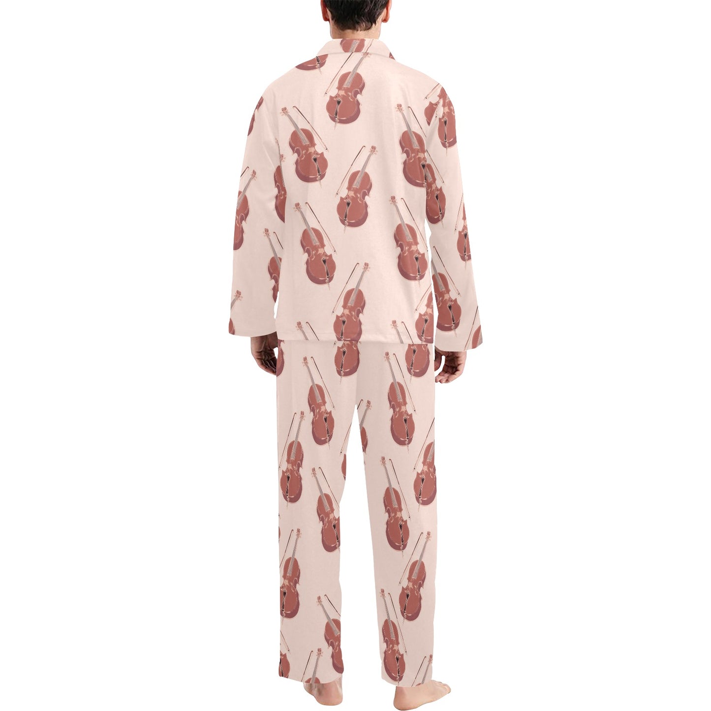 Cello Pattern Print Design 03 Men's Long Pajama Set