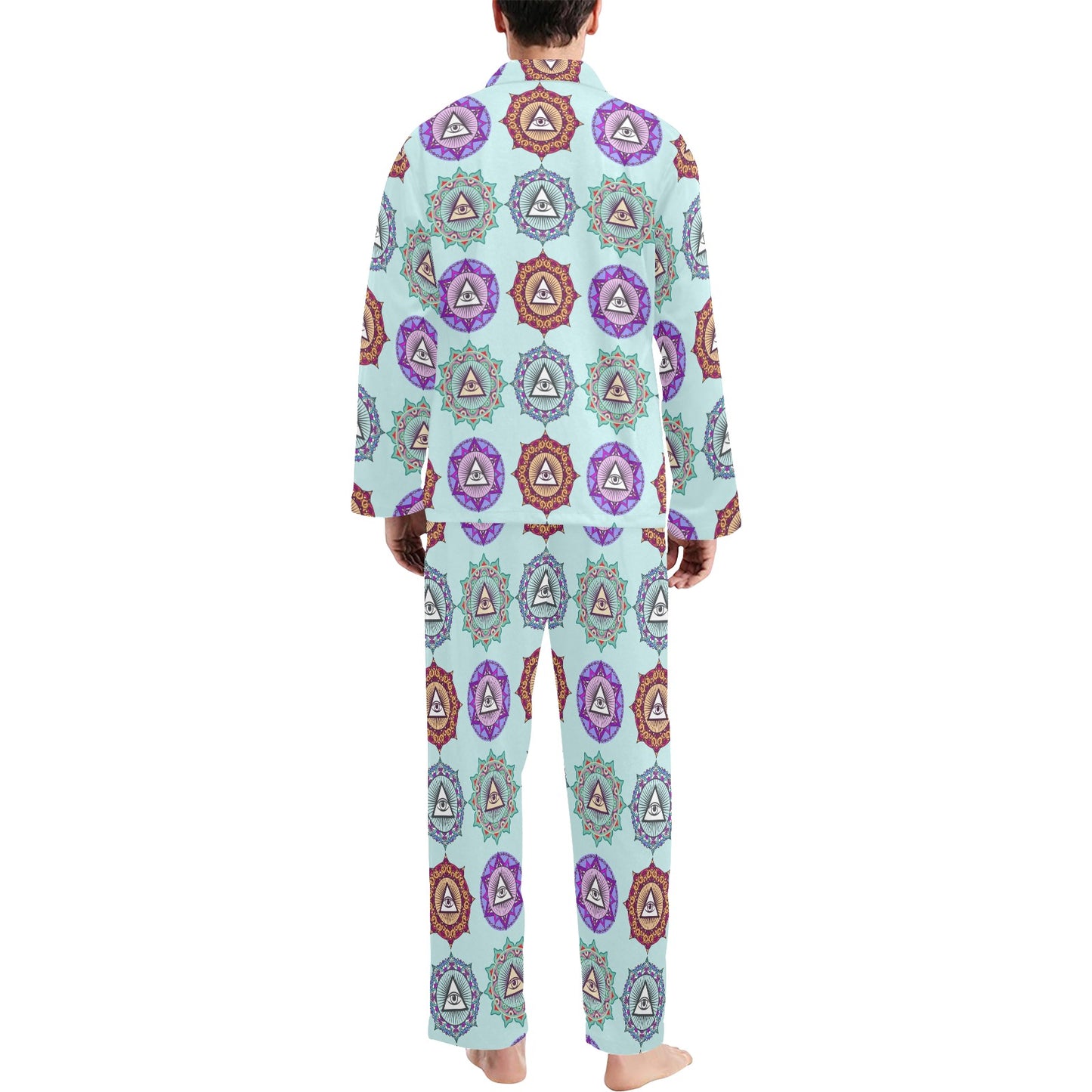Third Eye Print Design LKS302 Men's Long Pajama Set