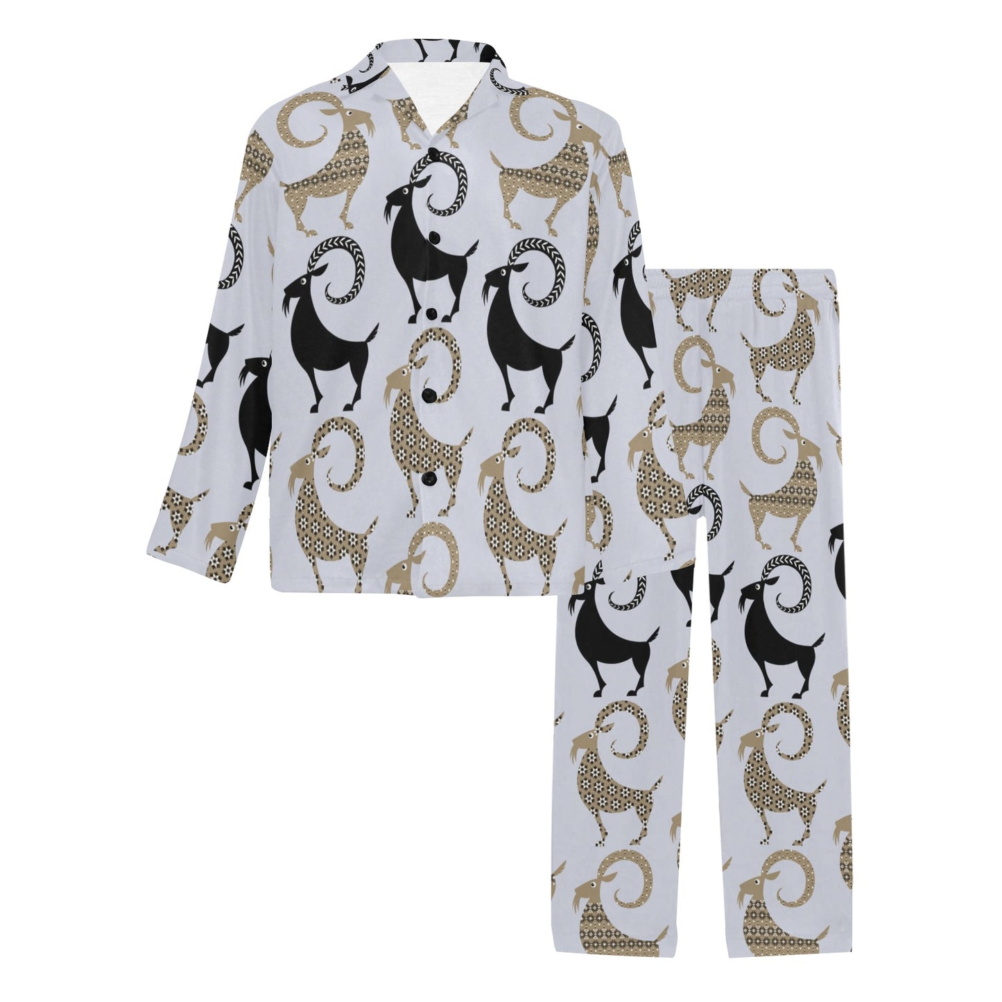 Goat Pattern Print Design 03 Men's Long Pajama Set