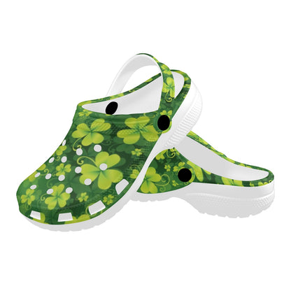 Shamrock Clover Print Unisex Clogs Shoes