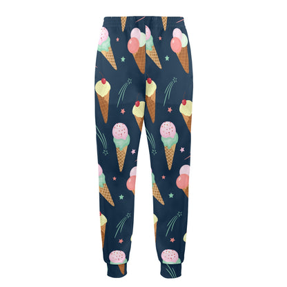 Ice Cream Pattern Print Design 04 Men's Casual Track Pants