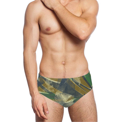 Military Camouflage Pattern Print Design 01 Men's Swimming Briefs
