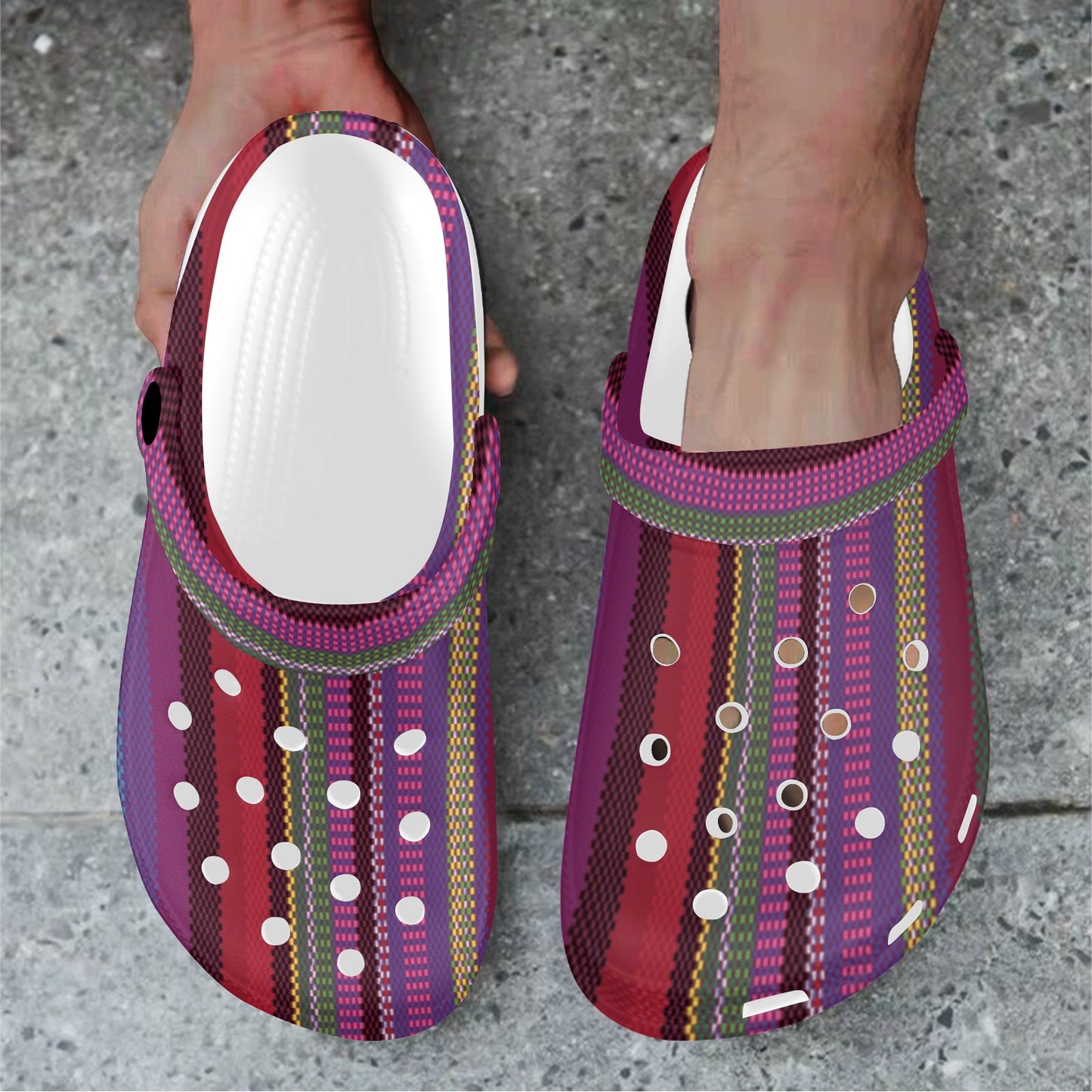 Serape Stripe Print Unisex Clogs Shoes
