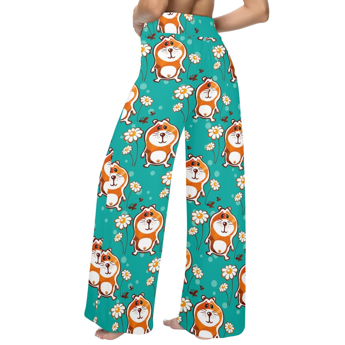 Hamster Pattern Print Design 01 Women's Wide Leg Lounge Pants