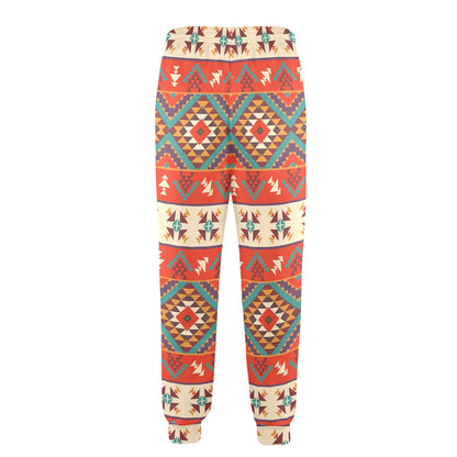 Aztec Red Print Pattern Men's Casual Track Pants