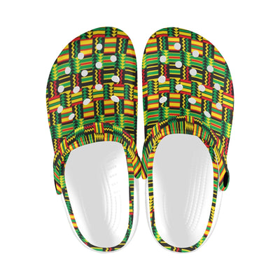 African Zip Zag Print Pattern Unisex Clogs Shoes