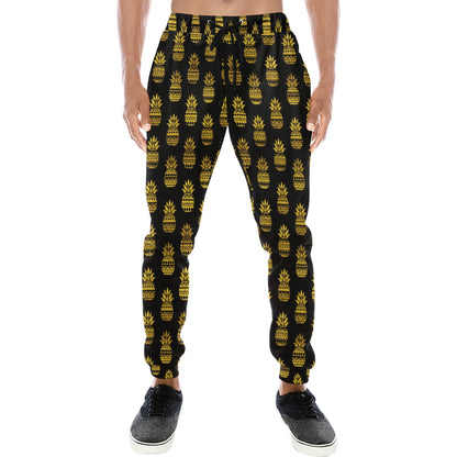Pineapple Gold Tribal Style Print Men's Sweatpants