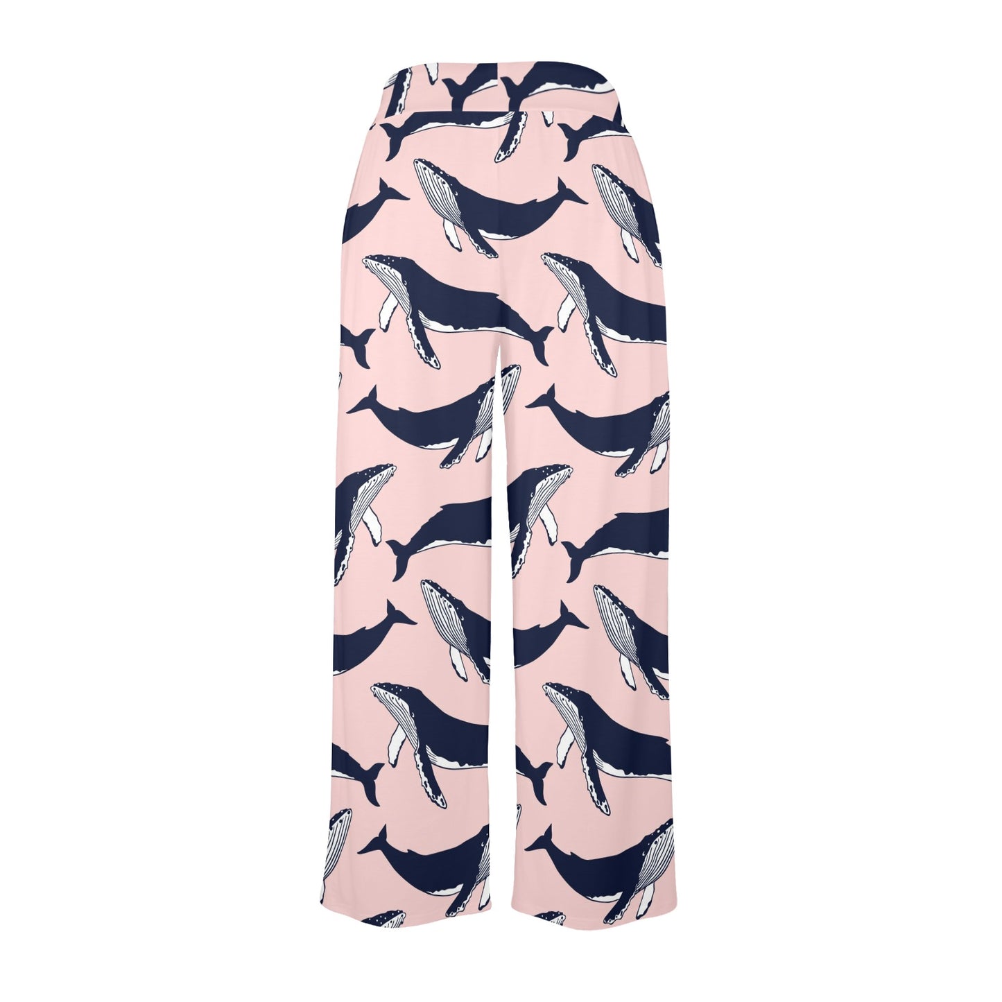 Humpback Whale Pattern Print Design 02 Women's Wide Leg Lounge Pants