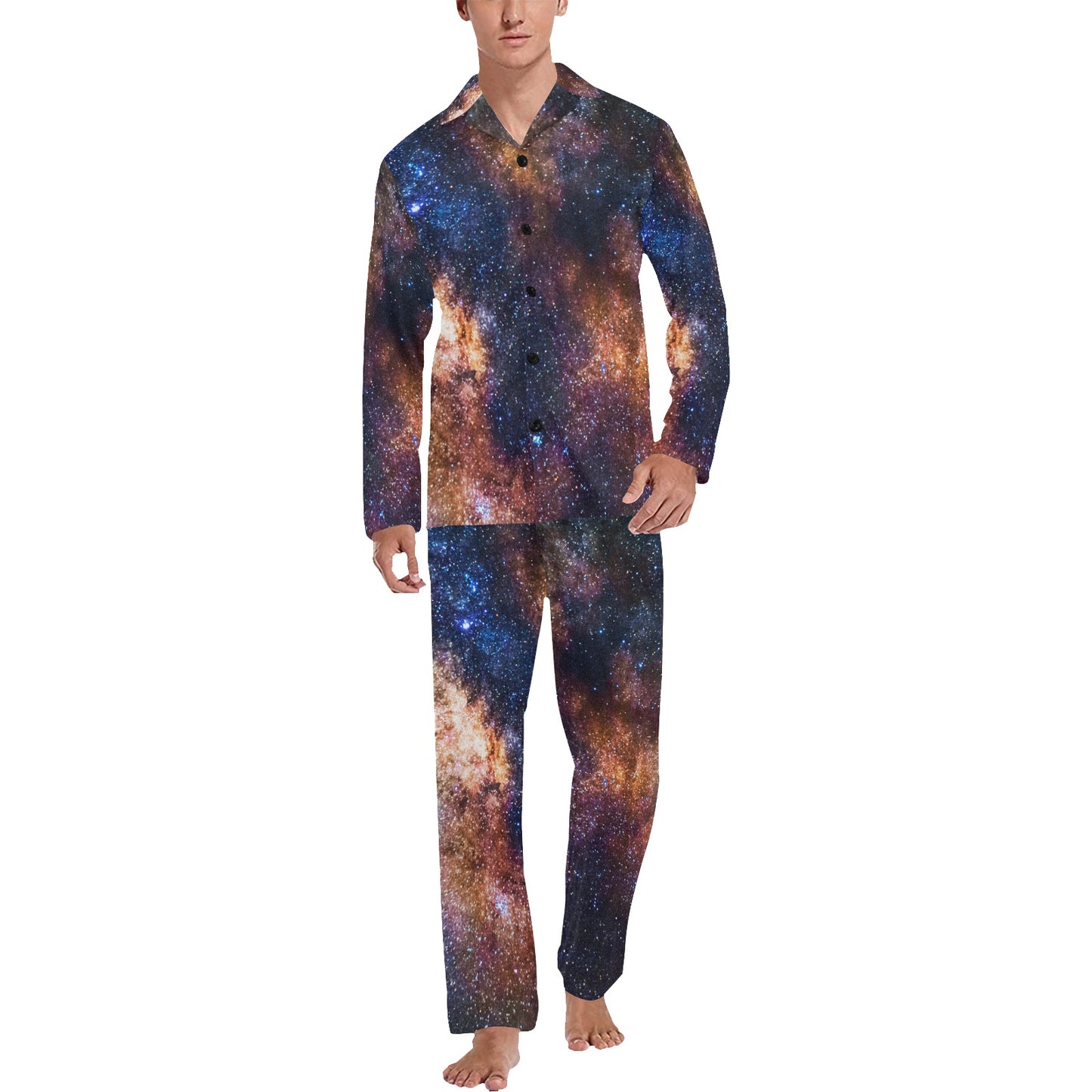 Celestial Milky way Galaxy Men's Long Pajama Set