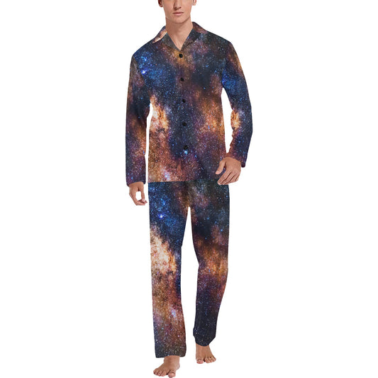 Celestial Milky way Galaxy Men's Long Pajama Set