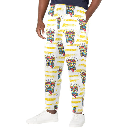 Tiki Smile Mask Print Pattern Men's Casual Track Pants