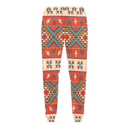 Aztec Red Print Pattern Men's Sweatpants