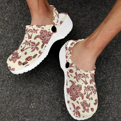 Polynesian Tattoo Turtle Themed Unisex Clogs Shoes