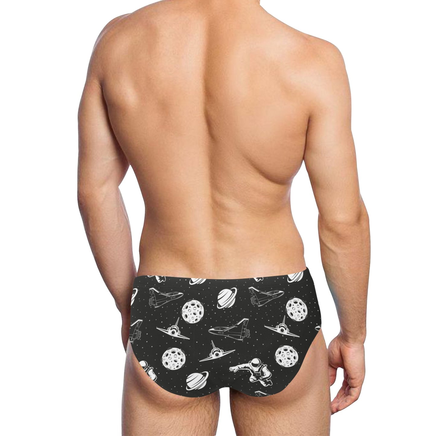 Space Astronauts Print Men's Swimming Briefs