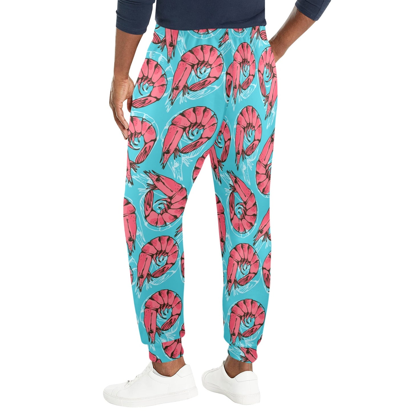 Prawn Pattern Print Design 01 Men's Casual Track Pants