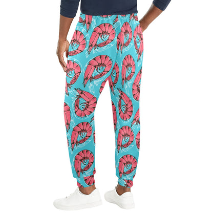 Prawn Pattern Print Design 01 Men's Casual Track Pants