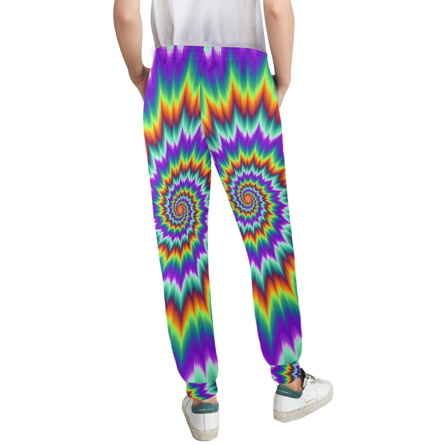 Optical illusion Pulsing fiery spirals Women's Casual Track Pants