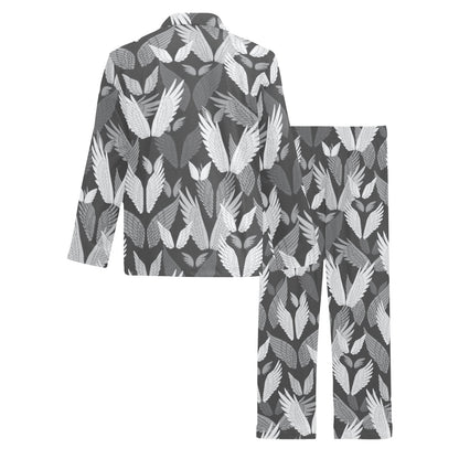 Angel Wings Pattern Design Themed Print Men's Long Pajama Set