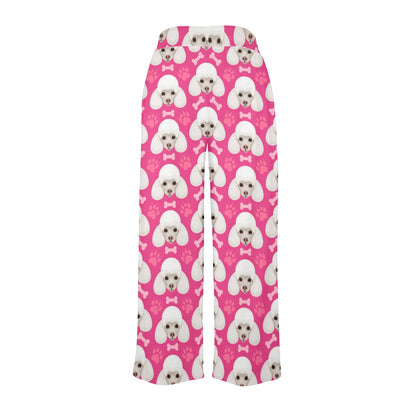 Poodle Pattern Print Design A04 Women's Wide Leg Lounge Pants