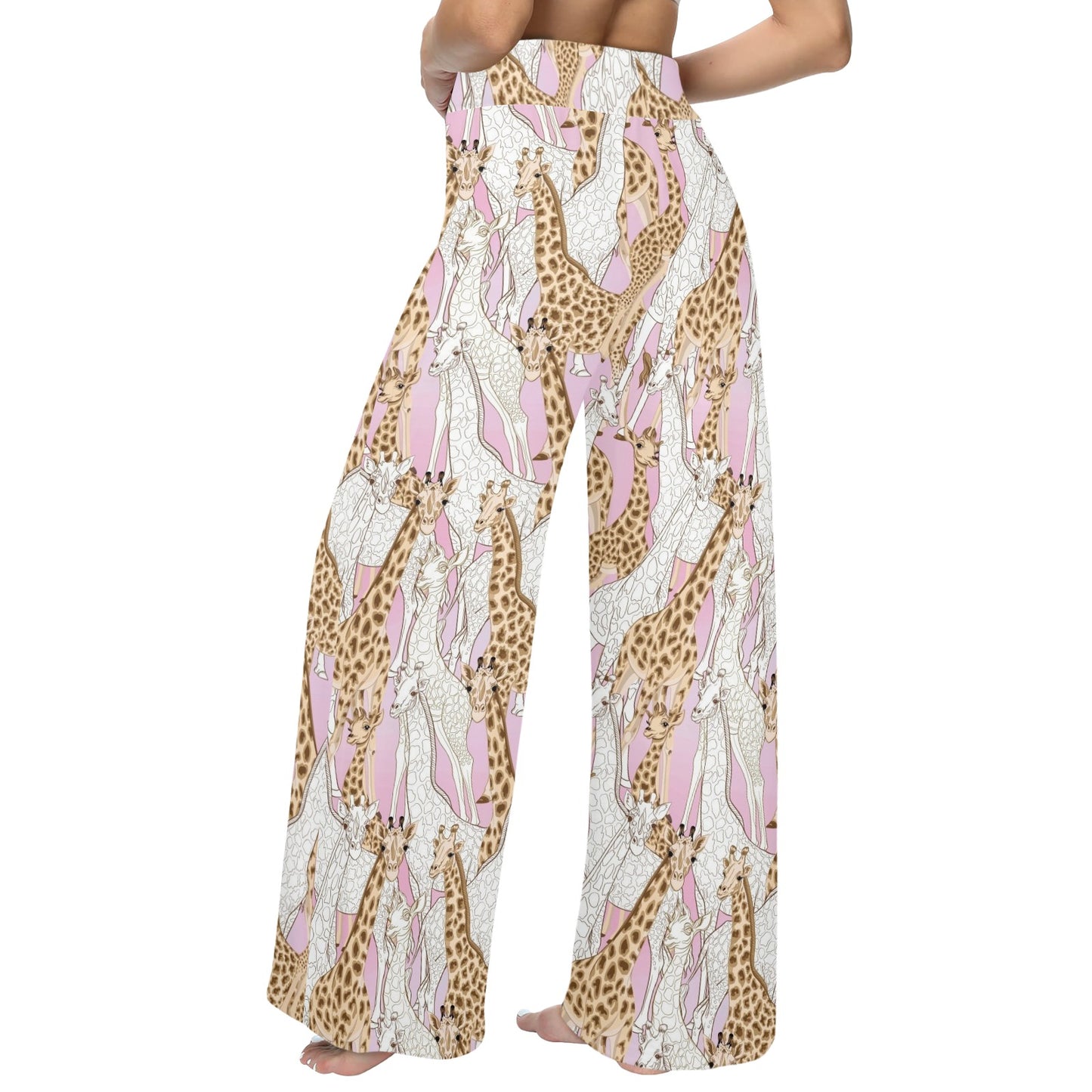 giraffe Design Print Pattern JJ0269 Women's Wide Leg Lounge Pants