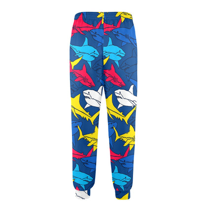 Shark Color Pattern Men's Casual Track Pants