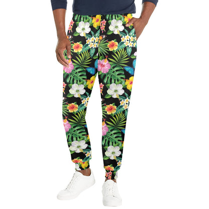 Hibiscus With Butterfly Print Design LKS305 Men's Casual Track Pants