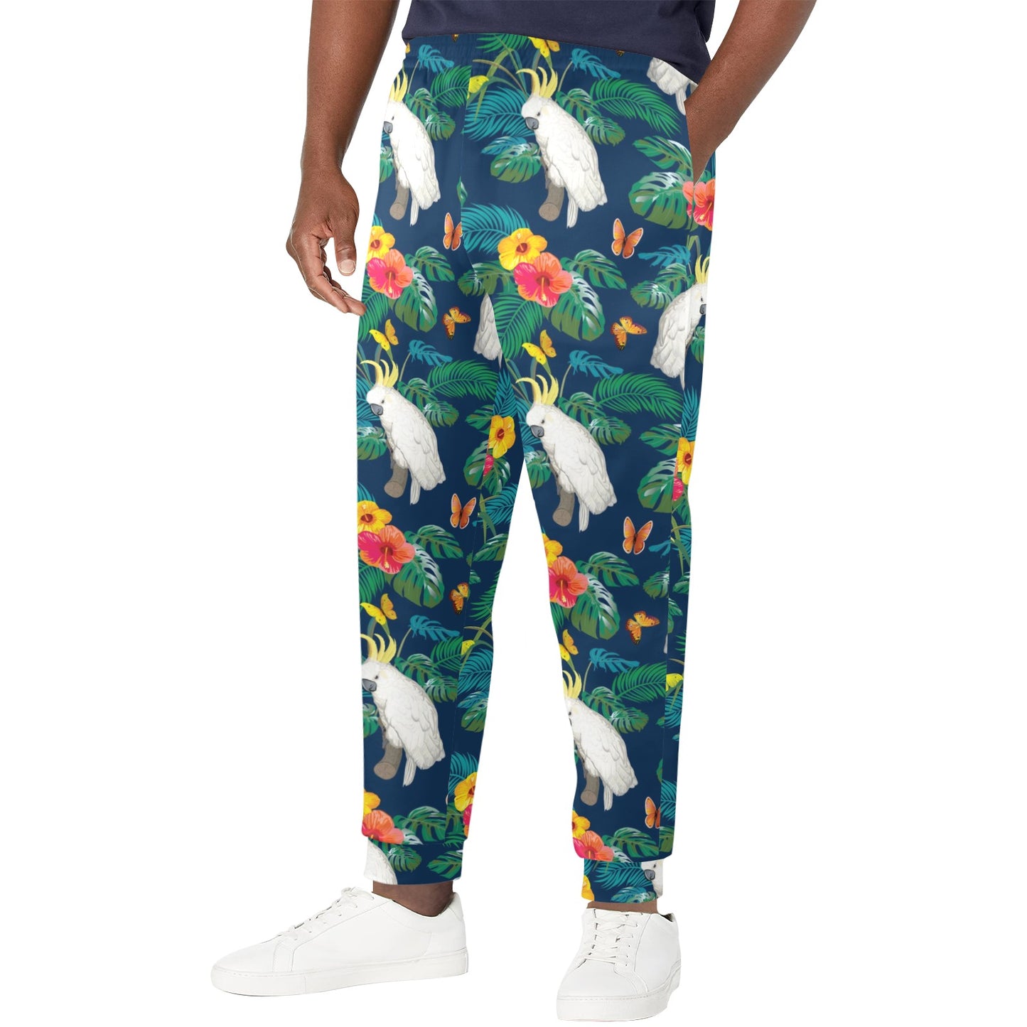 Cockatoo Tropical Pattern Print Design 02 Men's Casual Track Pants