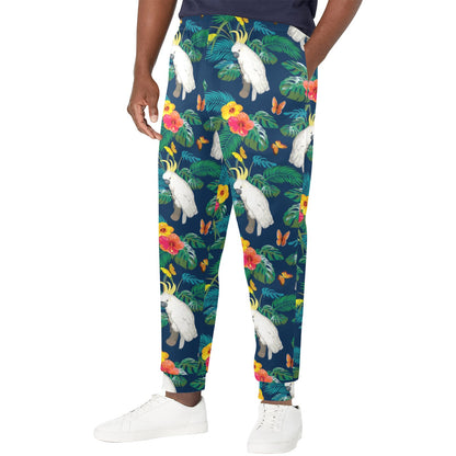 Cockatoo Tropical Pattern Print Design 02 Men's Casual Track Pants