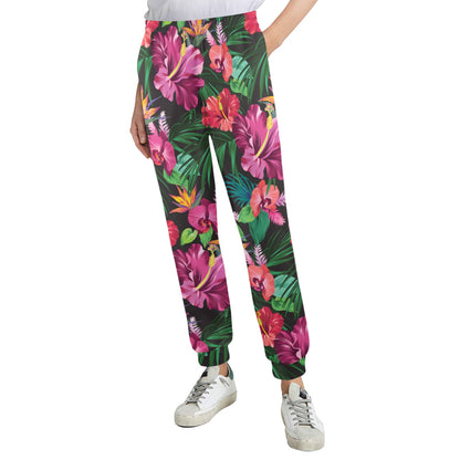 Hibiscus Hawaiian Design Print Pattern Women's Casual Track Pants