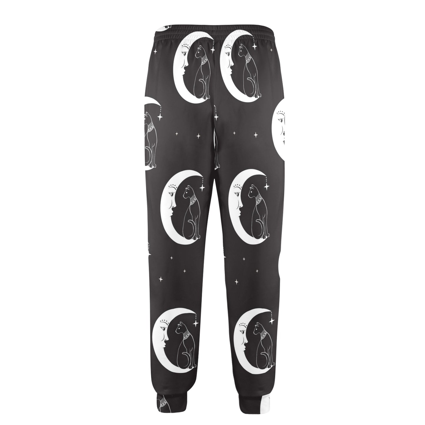 Moon with Cat Pattern Print Design 04 Men's Casual Track Pants
