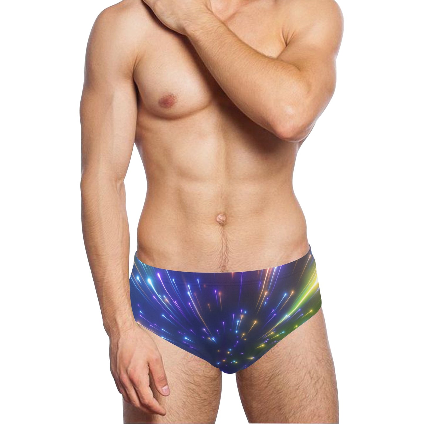 Celestial Rainbow Speed Light Men's Swimming Briefs