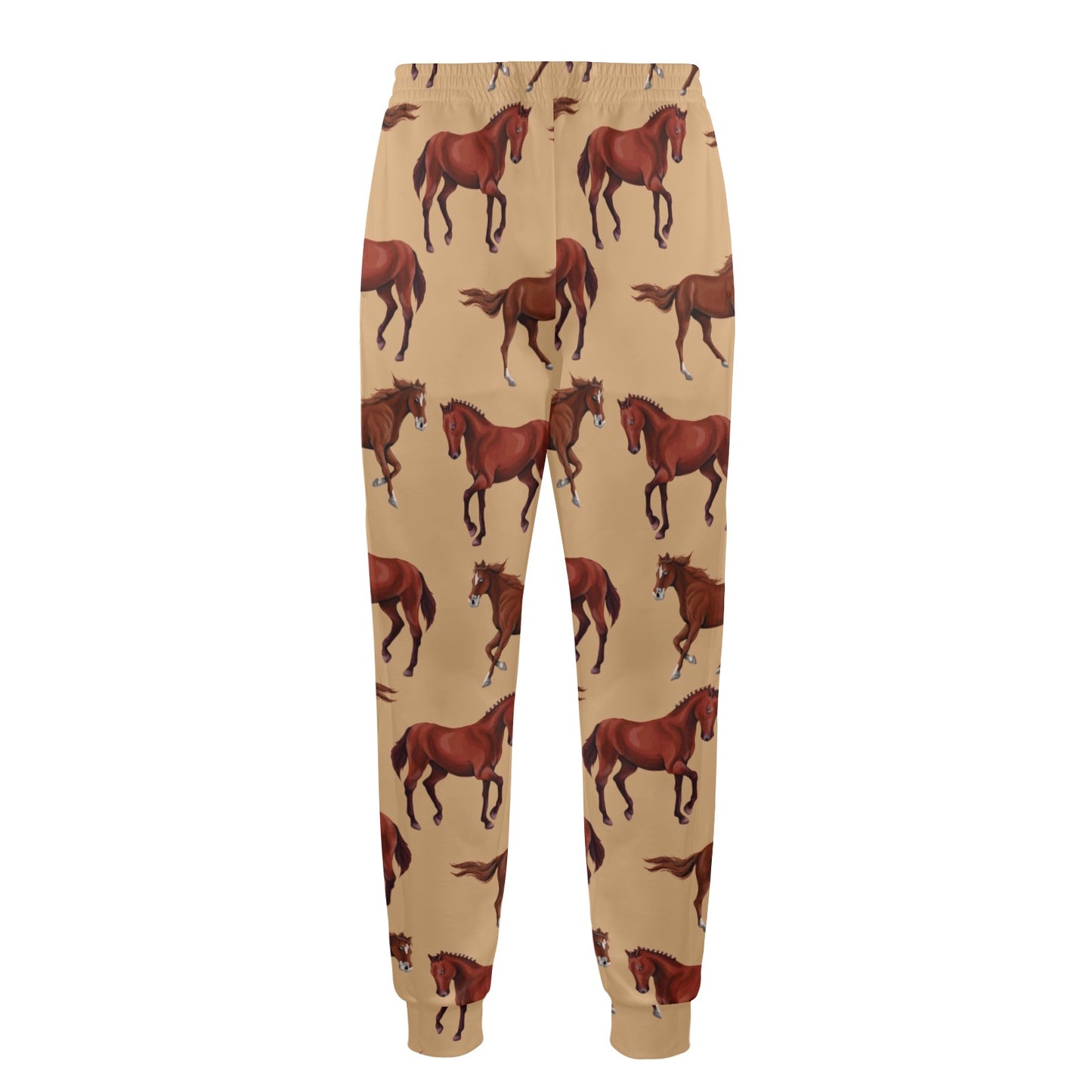 Brown Horse Print Pattern Men's Casual Track Pants