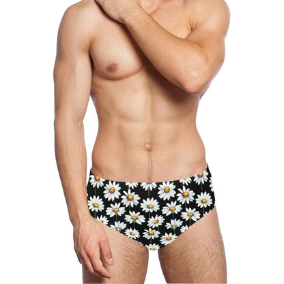 Daisy Print Pattern Men's Swimming Briefs