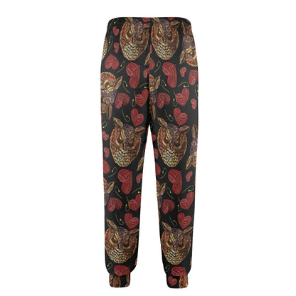 Owl Pattern Print Design A08 Men's Casual Track Pants