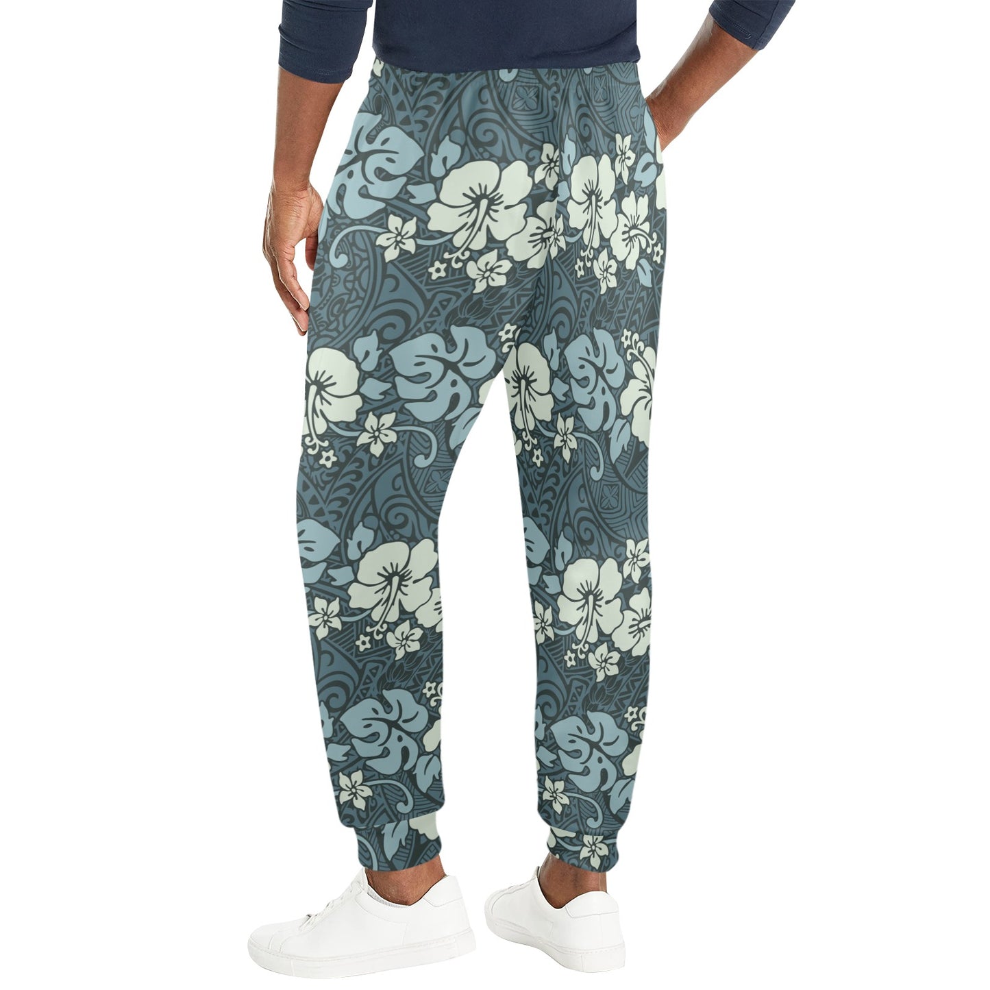 Flower Hawaiian Hibiscus Style Print Pattern Men's Casual Track Pants