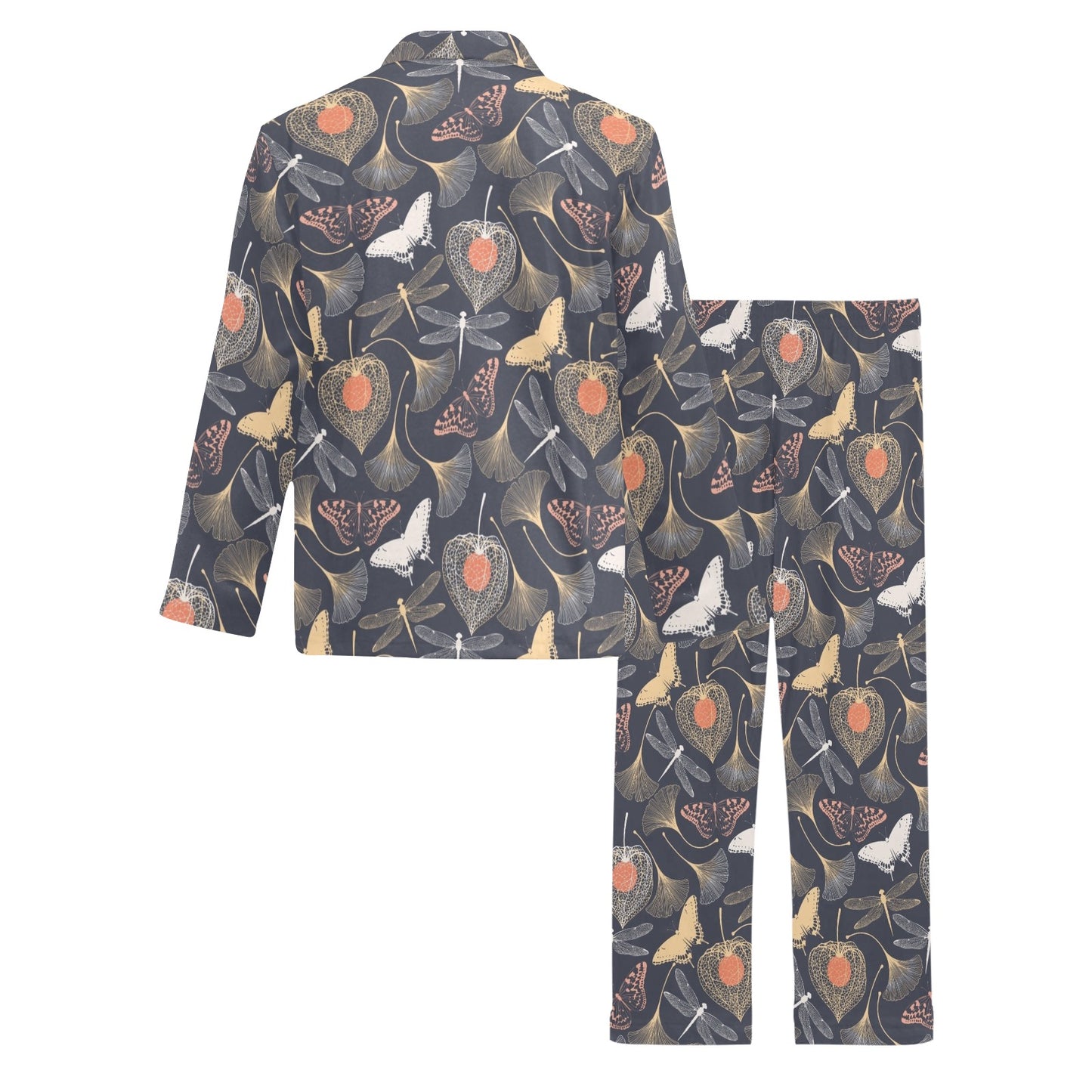 Dragonfly Print Design LKS404 Men's Long Pajama Set