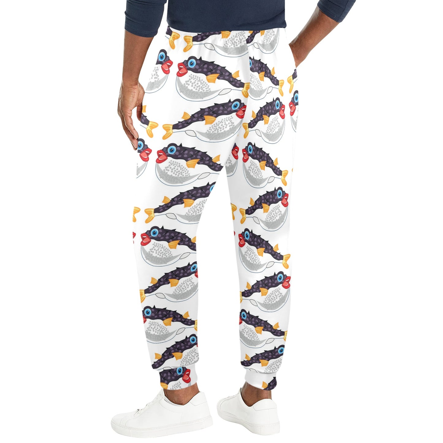 Fugu Pattern Print Design 03 Men's Casual Track Pants