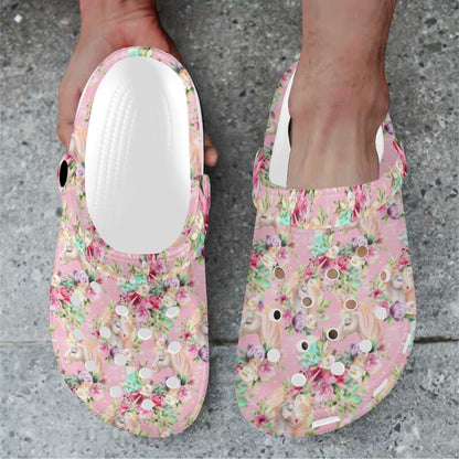 Unicorn Princess with Rose Unisex Clogs Shoes