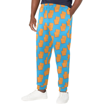 Waffle Print Design LKS304 Men's Casual Track Pants