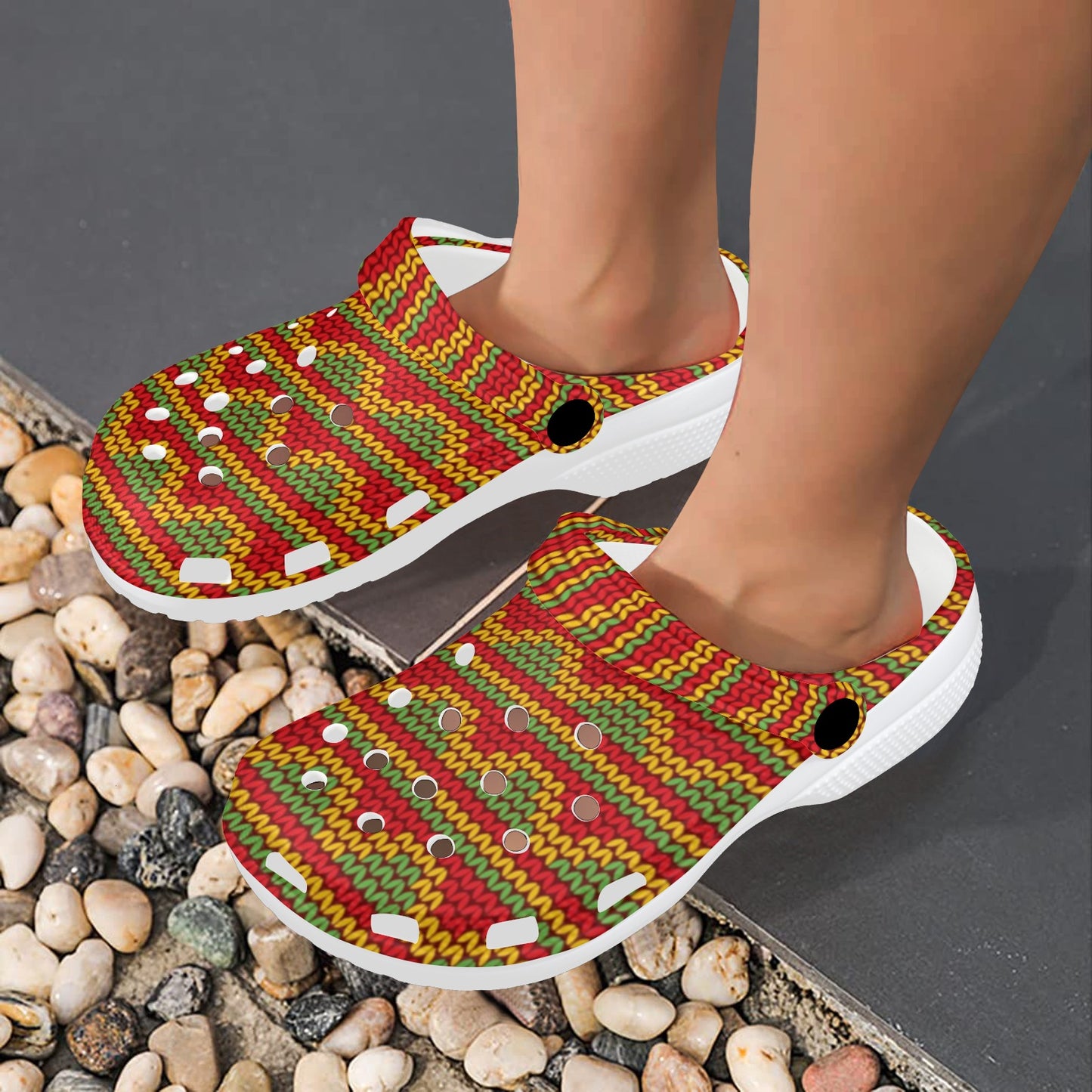 Rasta Reggae Color Print Unisex Clogs Shoes