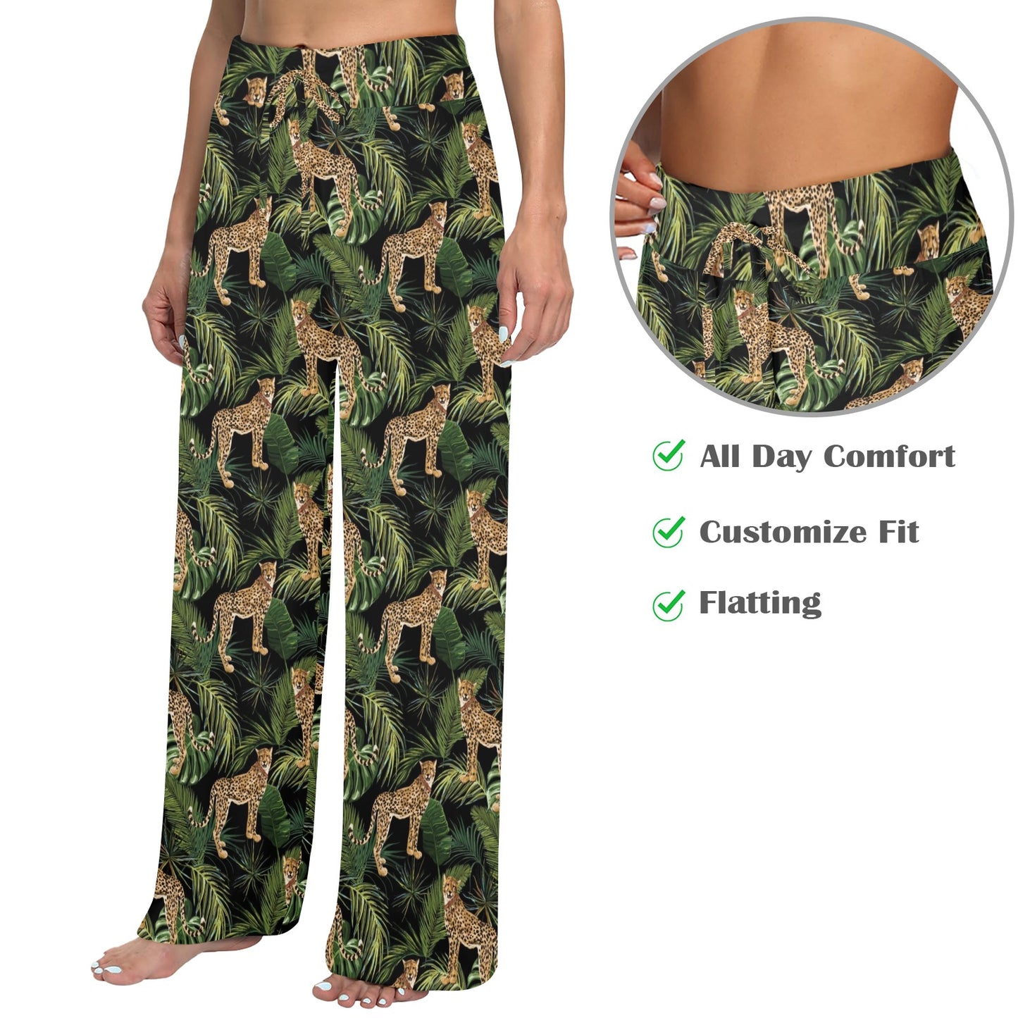 Cheetah Pattern Print Design 05 Women's Wide Leg Lounge Pants