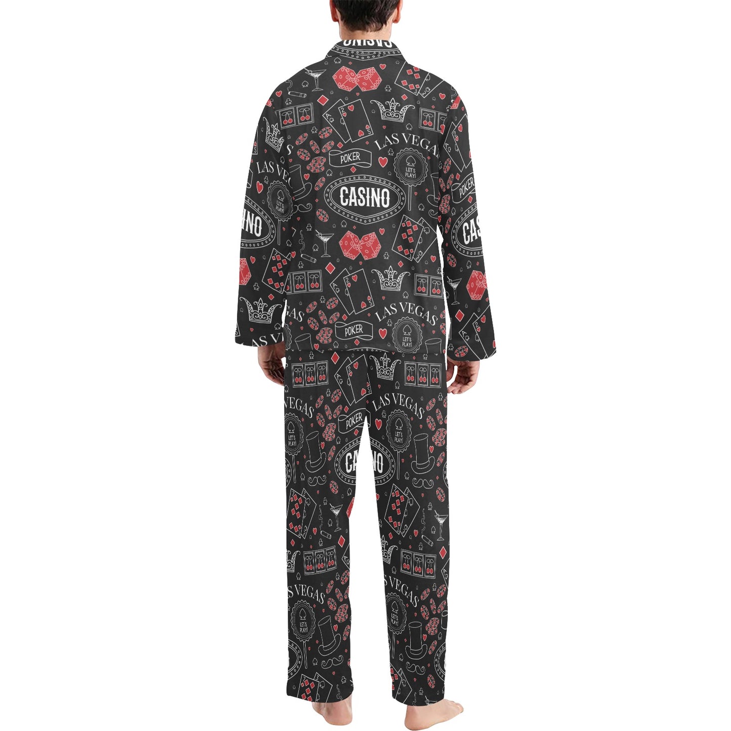 Casino Pattern Print Design 04 Men's Long Pajama Set