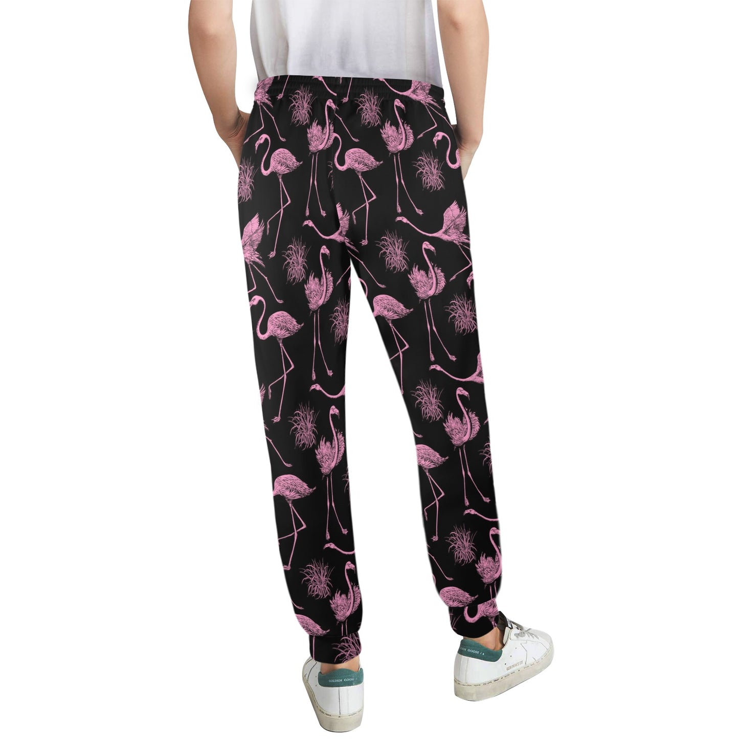 Flamingo Pink Print Pattern Women's Casual Track Pants