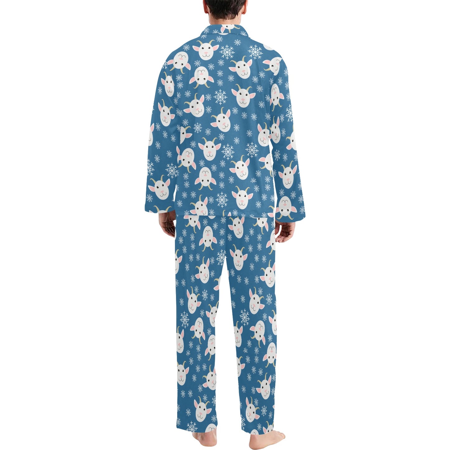 Goat Print Design LKS402 Men's Long Pajama Set