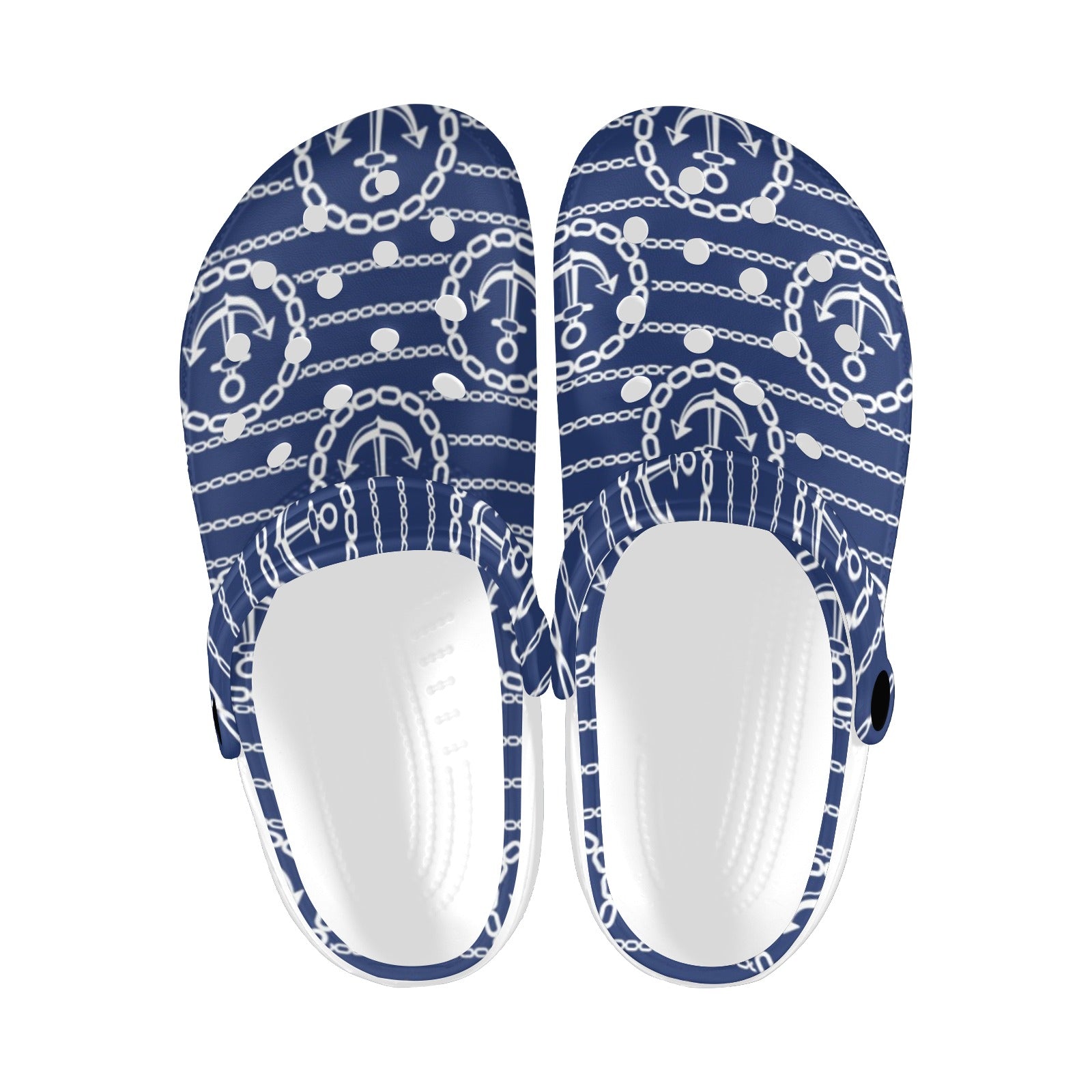 Anchor Stripe Pattern Unisex Clogs Shoes