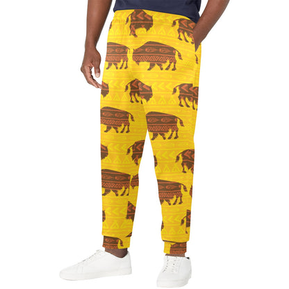 Bison Native Pattern Print Design 01 Men's Casual Track Pants